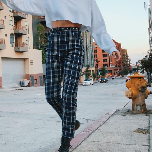 brandy melville jane pants plaid
